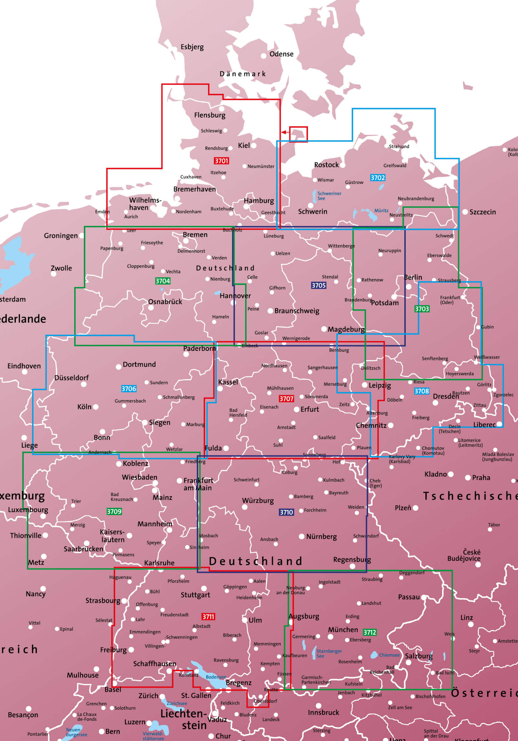 Großraum Fahrradkarten Übersicht