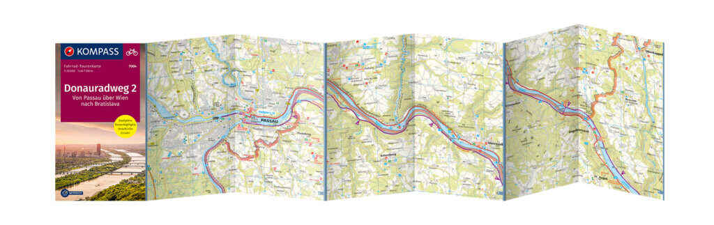 Donaurradweg Fahrradtourenkarte