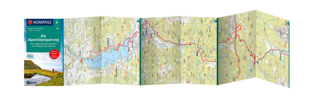 Wander Tourenkarte Alpenüberquerung Transalp vom Tegernsee nach Sterzing