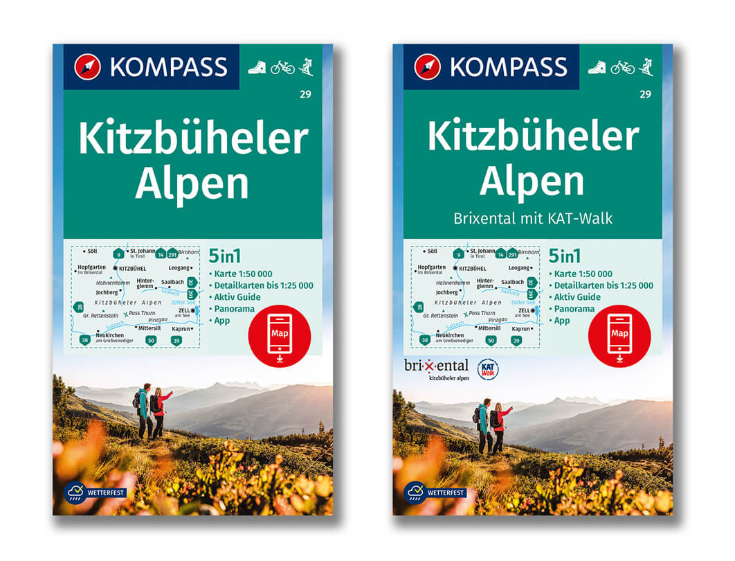 Wanderkarte mit Erwähnung der Region und des Tourismusverbandes