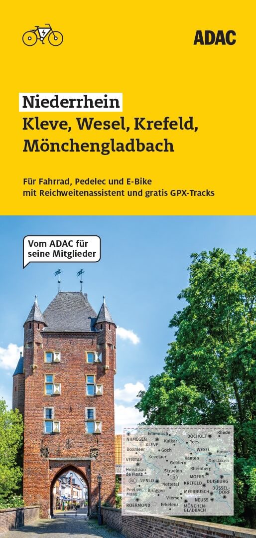 ADAC Radkarte Niederrhein, Kleve, Wesel, Krefeld, Mönchengladbach