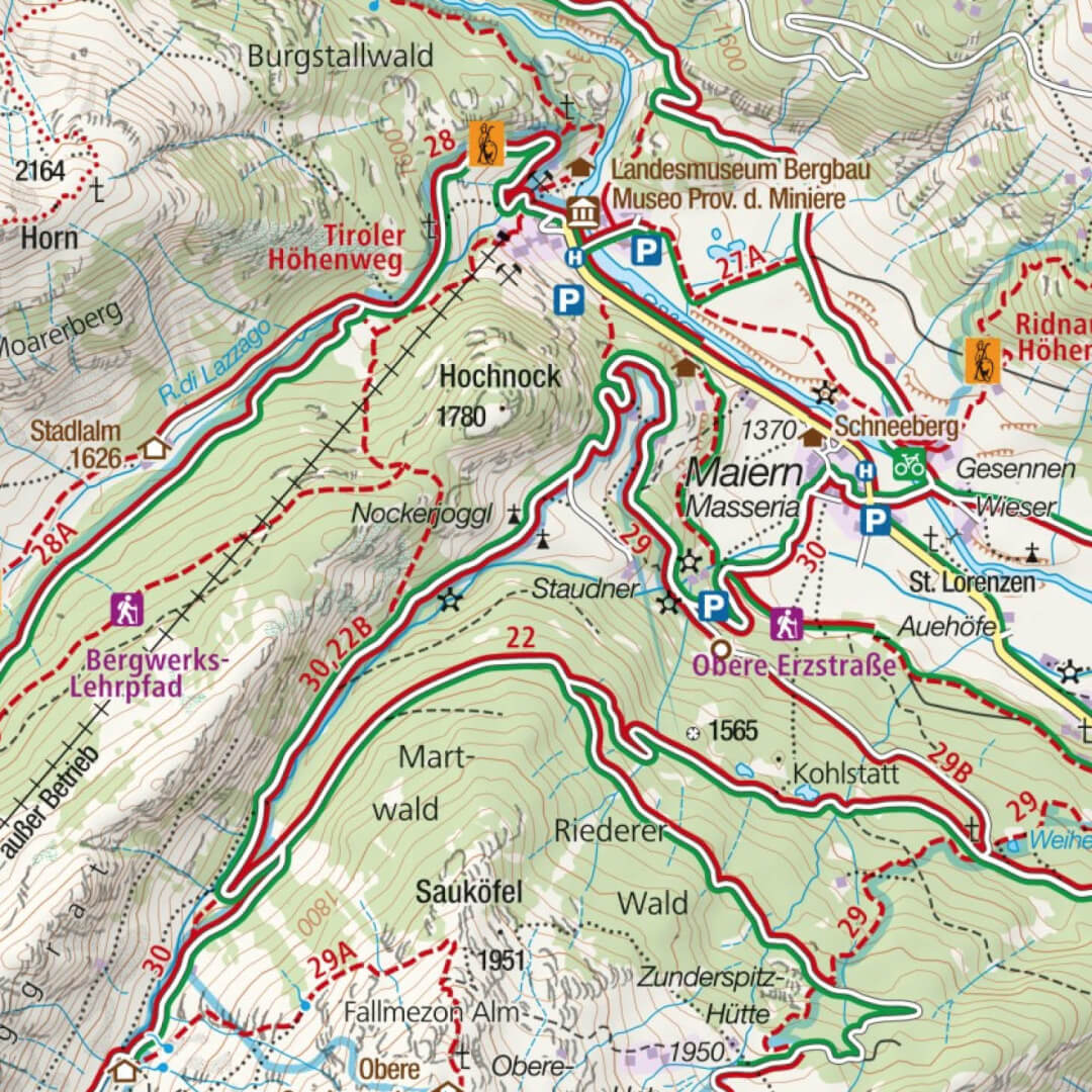 Viele inhaltliche Elemente auf der Wanderkarte ermöglichen eine gute Orientierung.