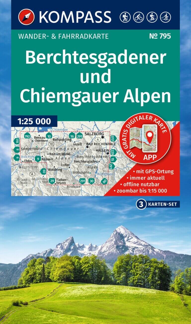 KOMPASS Wanderkarte Berchtesgadener und Chiemgauer Alpen