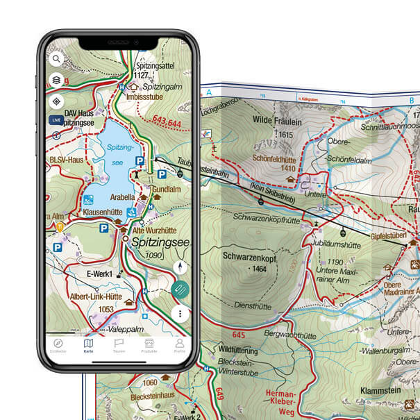 KOMPASS App mit Wanderkarte