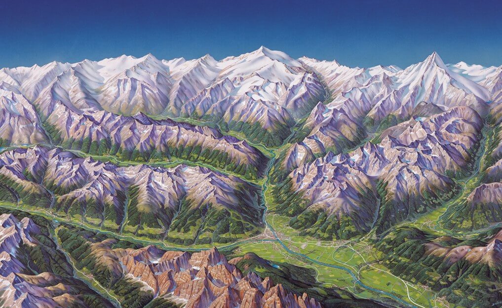 Panorama Karte von Osttirol