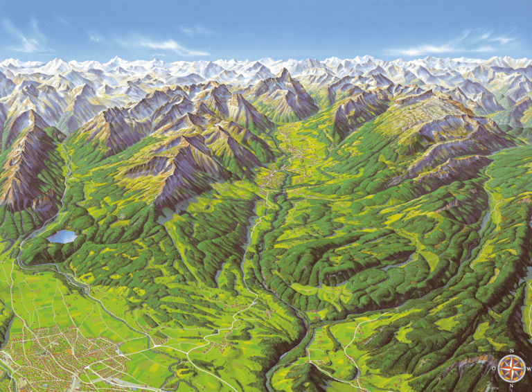 Panorama Karte Allgäuer Alpen Kleinwalsertal