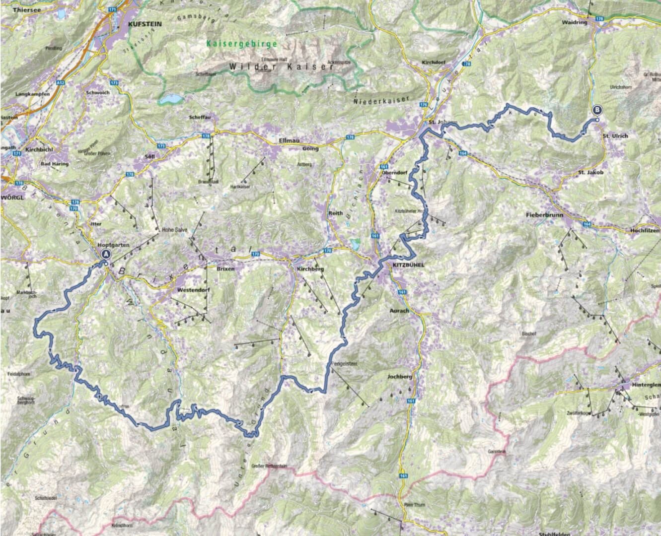 Eine Variante des KAT Walks,, dem Weitwanderweg durch die Kitzbüheler Alpen