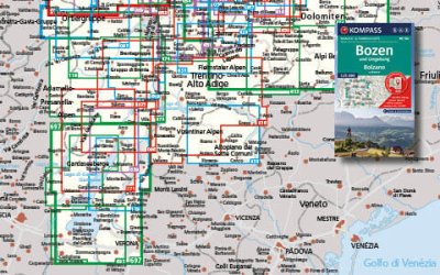 KOMPASS Wanderkarte Blattschnitt Norditalien 1:25 000 bis 1:40 000 um Finden der richtigen Karte.